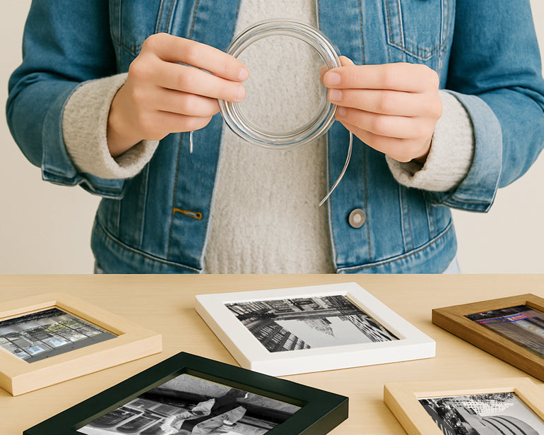 How to securely tie picture wire to D-rings
